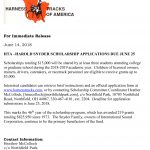 HTA – Harold Snyder Scholarship Applications Due June 25th